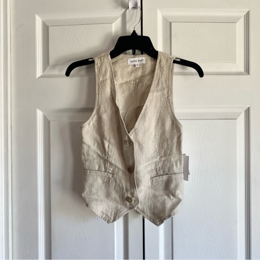 Bella Dahl Vest - Linen Sand XS‎